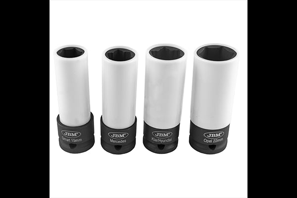 SET 4 TUBULARE DE IMPACT PENTRU JANTE DIN ALIAJ 1/2` JBM