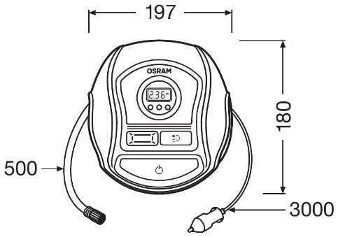 COMPRESOR AUTO 12V 120 W CU AFISAJ DIGITAL TYREINFLATE 450 OSRAM