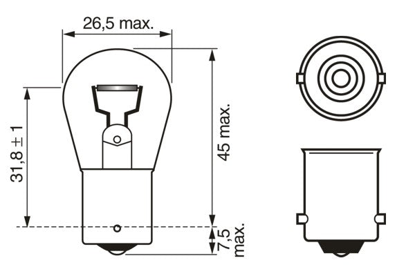 SET 2 BECURI 12V P21W 21W PURE LIGHT (blister) BOSCH