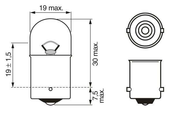SET 2 BECURI 12V R5W 5W PURE LIGHT (blister) BOSCH