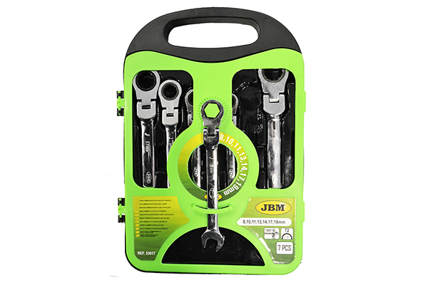 SET DE 7 CHEI COMBINATE CU CLICHET SI CAP ROTATIV JBM