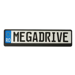 SUPORT NUMAR INMATRICULARE MEGA DRIVE METALIZAT NEGRU 1 BUC