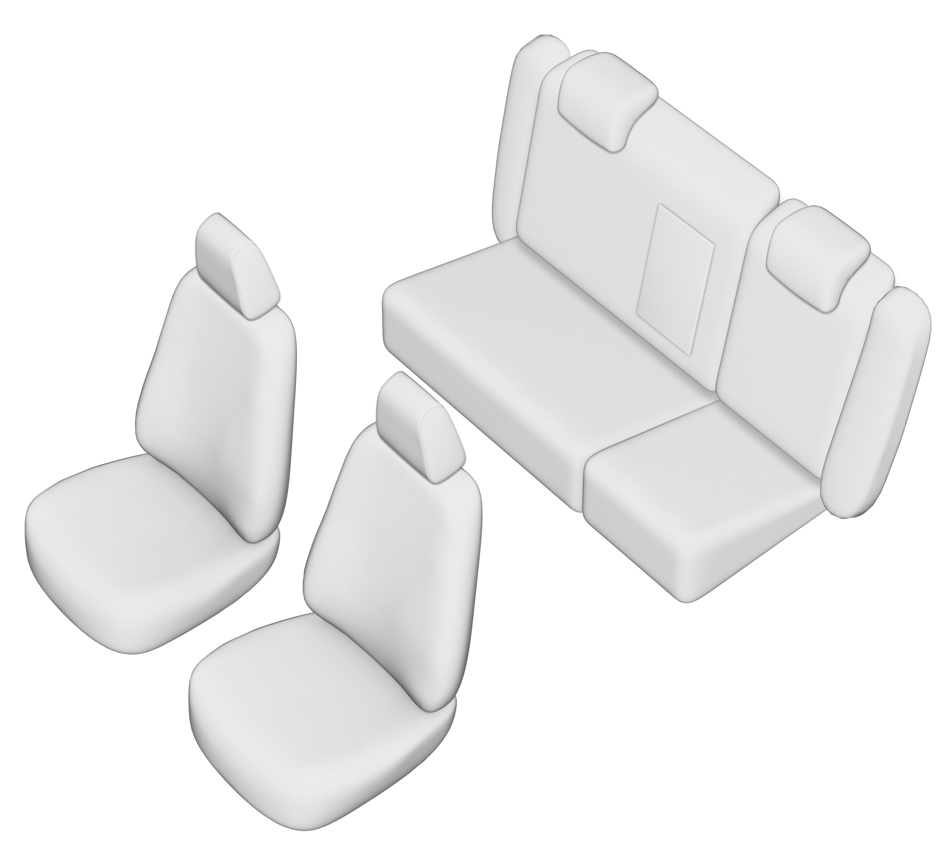 SET HUSE SCAUN UMBRELLA PENTRU SKODA OCTAVIA II 2006-2009 (BANCHETA FRACTIONATA) TIP 2 CU TETIERE SPATE IN FORMA DE L