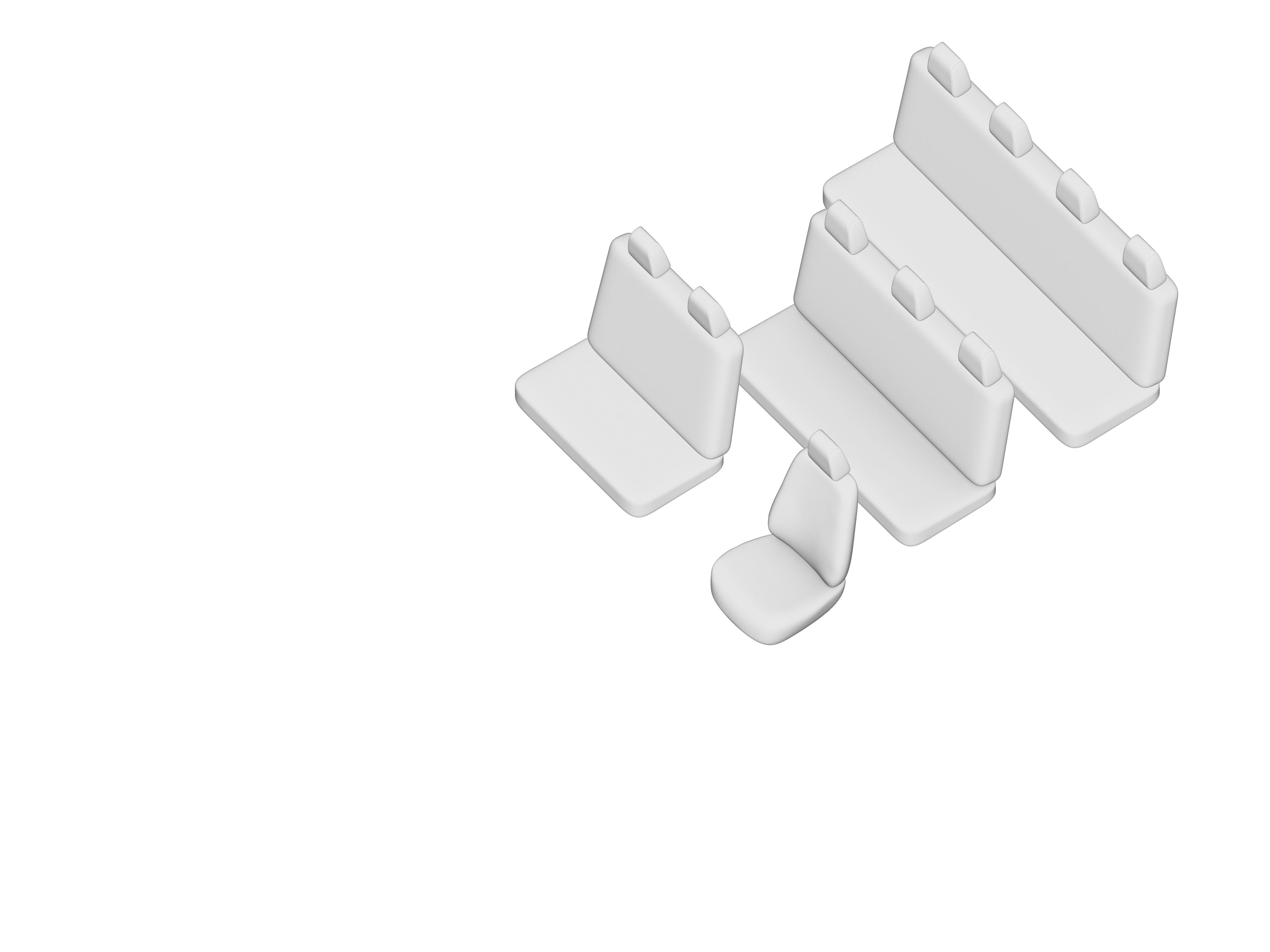 SET HUSE SCAUN UMBRELLA PENTRU FORD TRANSIT 9+1 LOCURI 2006-2014 (BANCHETA FRACTIONATA)