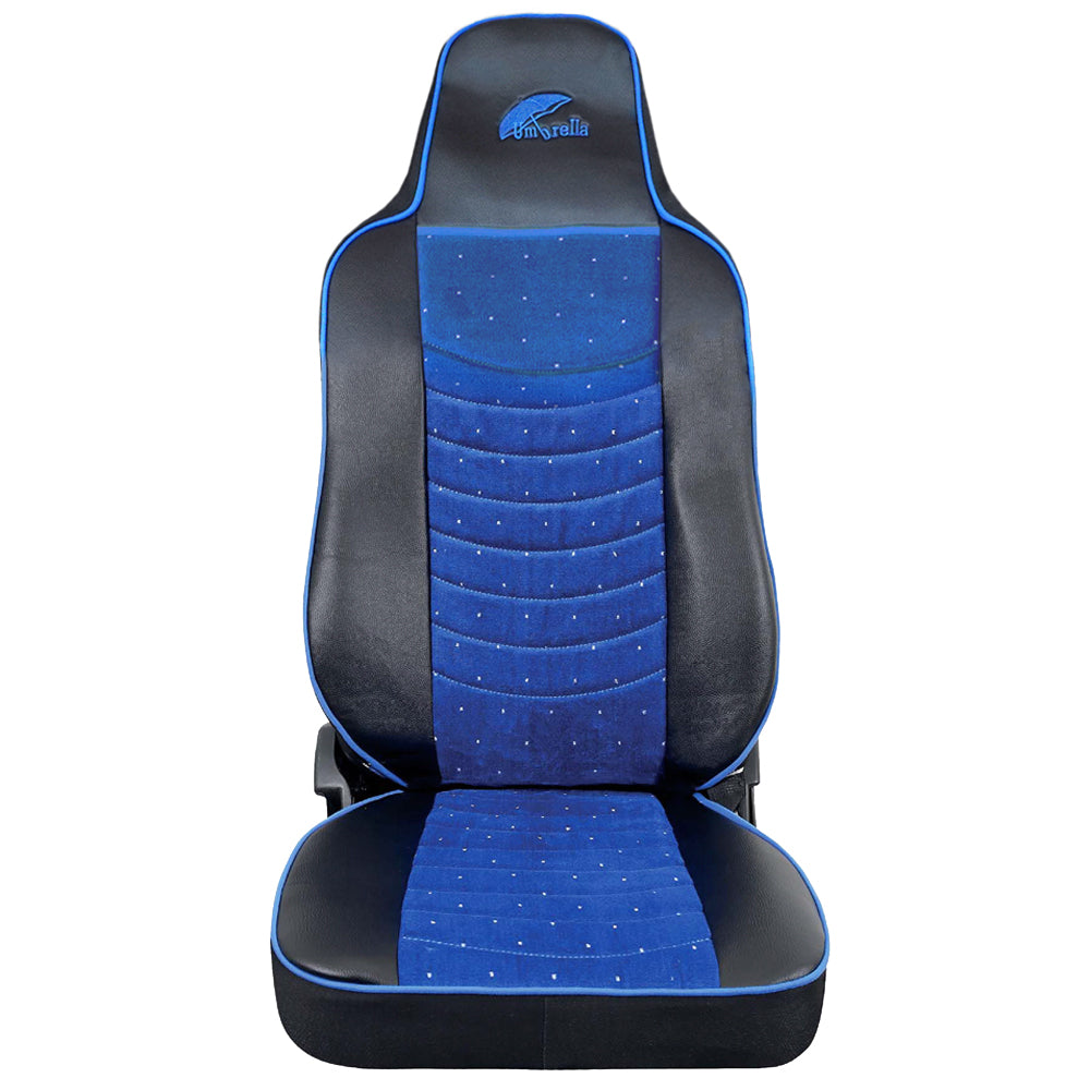 SET HUSE SCAUN TRUCK UMBRELLA PENTRU MAN SERIA TGX 6 PIELE ECOLOGICA NEAGRA + VELVET ALBASTRU (2021-)