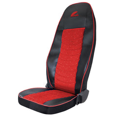 SET HUSE SCAUN TRUCK UMBRELLA PENTRU VOLVO EURO 5 PIELE ECOLOGICA NEAGRA + VELVET ROSU