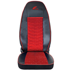 SET HUSE SCAUN TRUCK UMBRELLA PENTRU VOLVO EURO 5 PIELE ECOLOGICA NEAGRA + VELVET ROSU