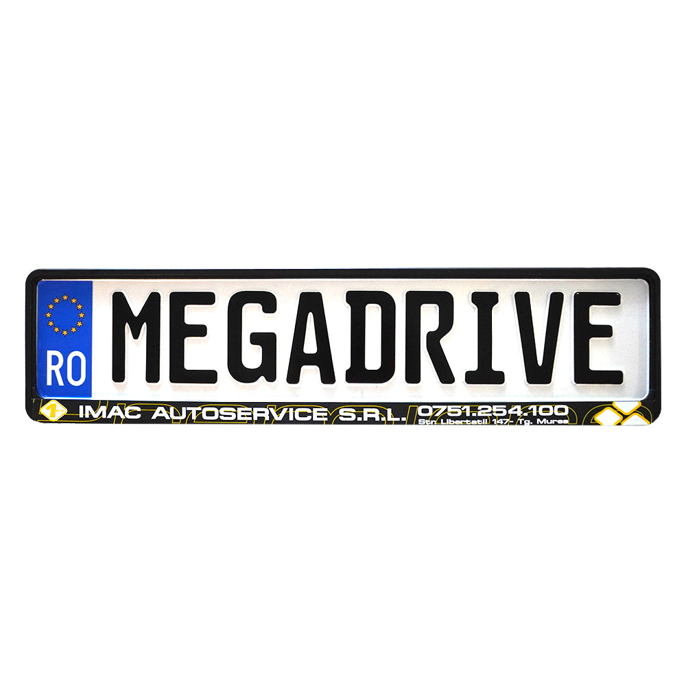 SUPORT NUMAR INMATRICULARE MEGA DRIVE PERSONALIZAT UV PRINT 1 BUC