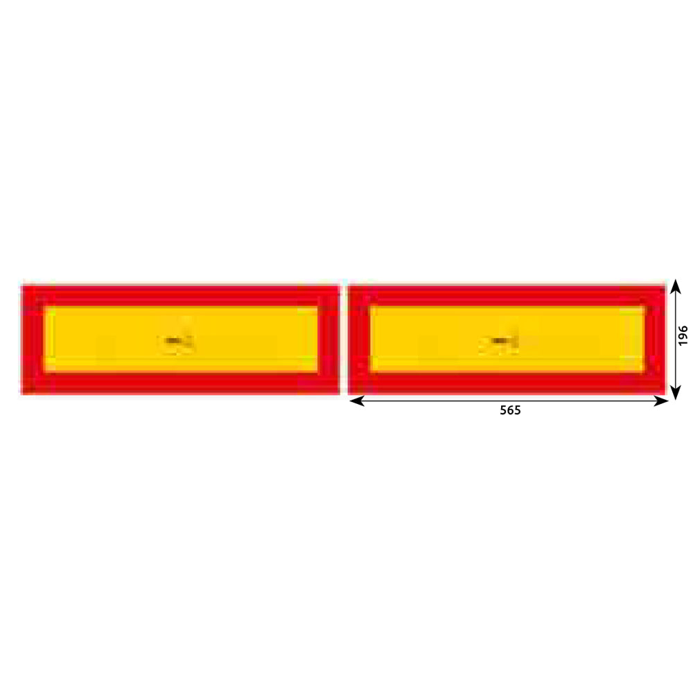 SET 2 PLACUTE REFLECTORIZANTE 565X196 MM GALBEN/ ROSU ALUMINIU HICO