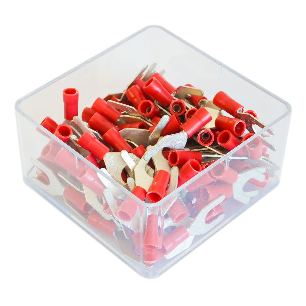 SET 100 PAPUCI ELECTRICI TERMINALI TIP FURCA IZOLATI 6.4MM