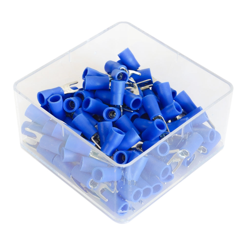 SET 100 PAPUCI ELECTRICI TERMINALI TIP FURCA IZOLATI 6.4MM