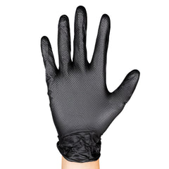 MANUSI NEGRE DE UNICA FOLOSINTA DE NITRIL TEXTURA DIAMANTATA XL. 90 BUC