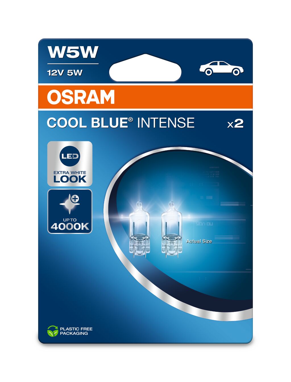 SET 2 BECURI 12V W5W COOL BLUE INTENSE NextGen BLISTER OSRAM