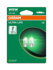 SET 2 BECURI 12V W5W ULTRA LIFE BLISTER OSRAM