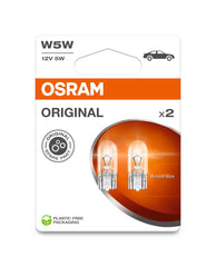SET 2 BECURI 12V W5W ORIGINAL BLISTER OSRAM