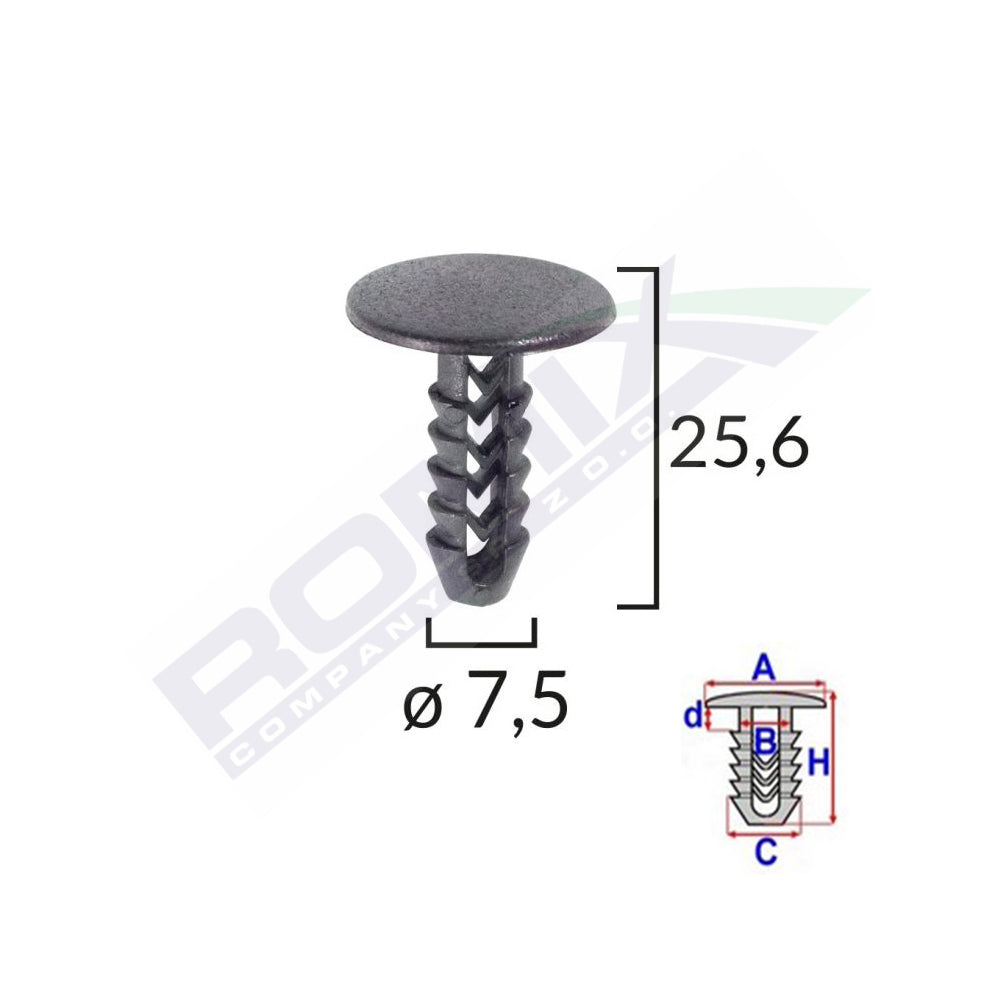 CLIPS TAPITERIE PENTRU FIAT/LANCIA/ALFA ROMEO SET 25 BUC
