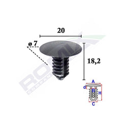 CLIPS TAPITERIE PENTRU GRUP VAG 7X18.2MM NEGRU - SET 10 BUC
