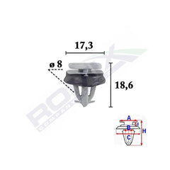 CLIPS FIXARE PENTRU IVECO DAILY 2006 -8X18.6MM GRI - SET 10 BUC