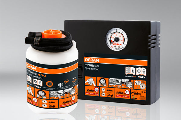 KIT REPARATII ANVELOPE (COMPRESOR + SPRAY REPARATII ANVELOPE) TYRESEAL KIT OSRAM