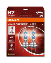 SET 2 BECURI 12V H7 55 W NIGHT BREAKER LASER NextGen +150% OSRAM
