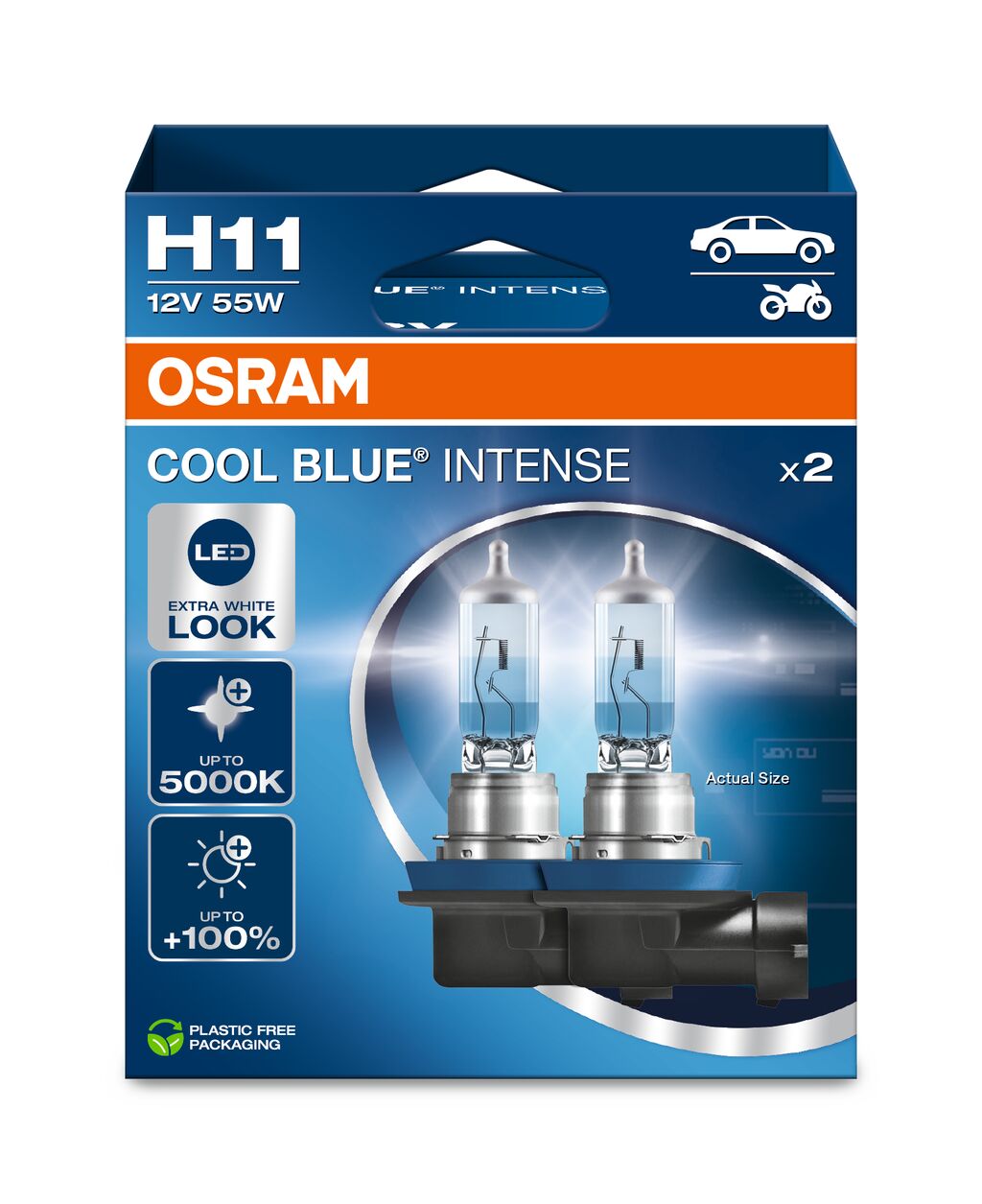 SET 2 BECURI 12V H11 55 W COOL BLUE INTENSE NextGen OSRAM