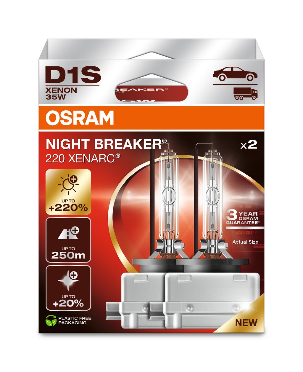 SET 2 BECURI XENON 85V D1S XENARC NIGHT BREAKER LASER NextGen OSRAM