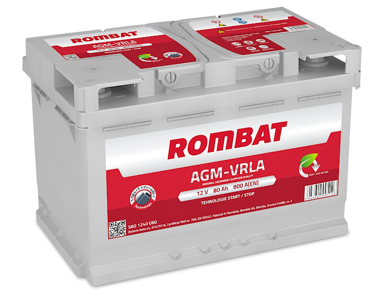 Acumulator Rombat AGM-VRLA 80 Ah Start-Stop