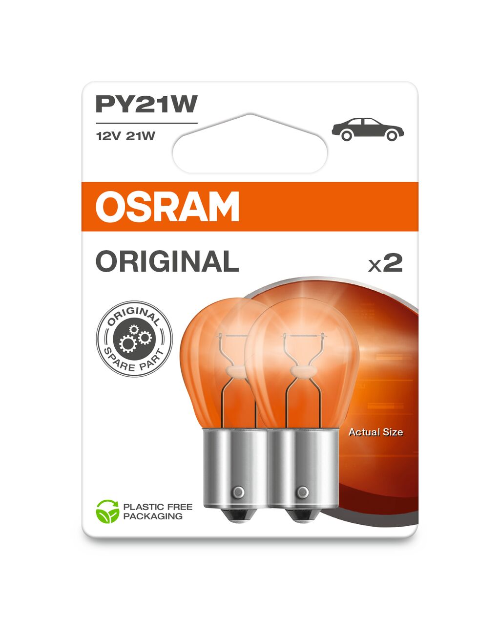 SET 2 BECURI 12V PY21W ORIGINAL BLISTER OSRAM