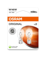 SET 2 BECURI 12V W16W ORIGINAL BLISTER OSRAM