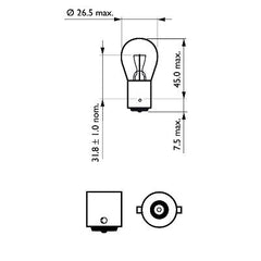 BEC SEMNALIZARE P21W 12V SET 10 buc PHILIPS
