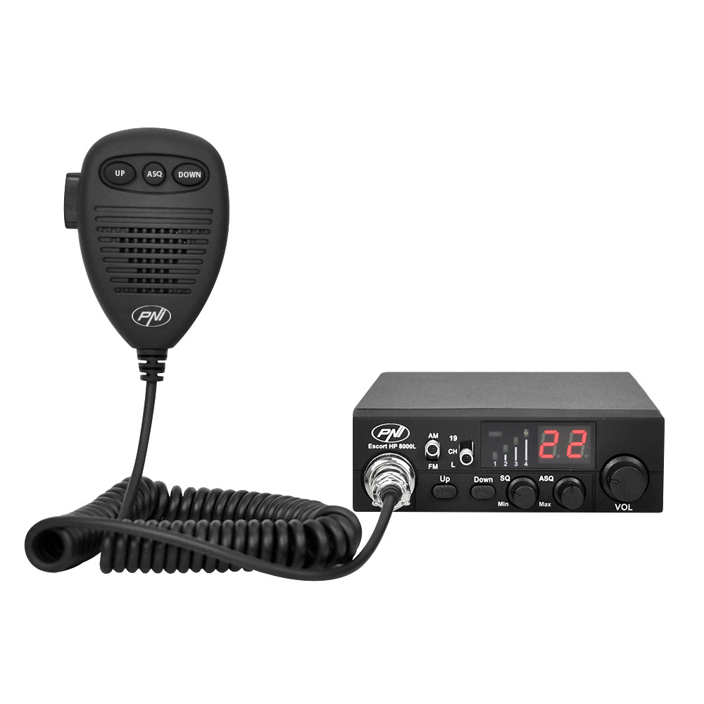 STATIE RADIO CB PNI ESCORT HP 8000L 12V 4W CU ASQ REGLABIL, FUNCTIE LOCK, MUFA DE BRICHETA INCLUSA