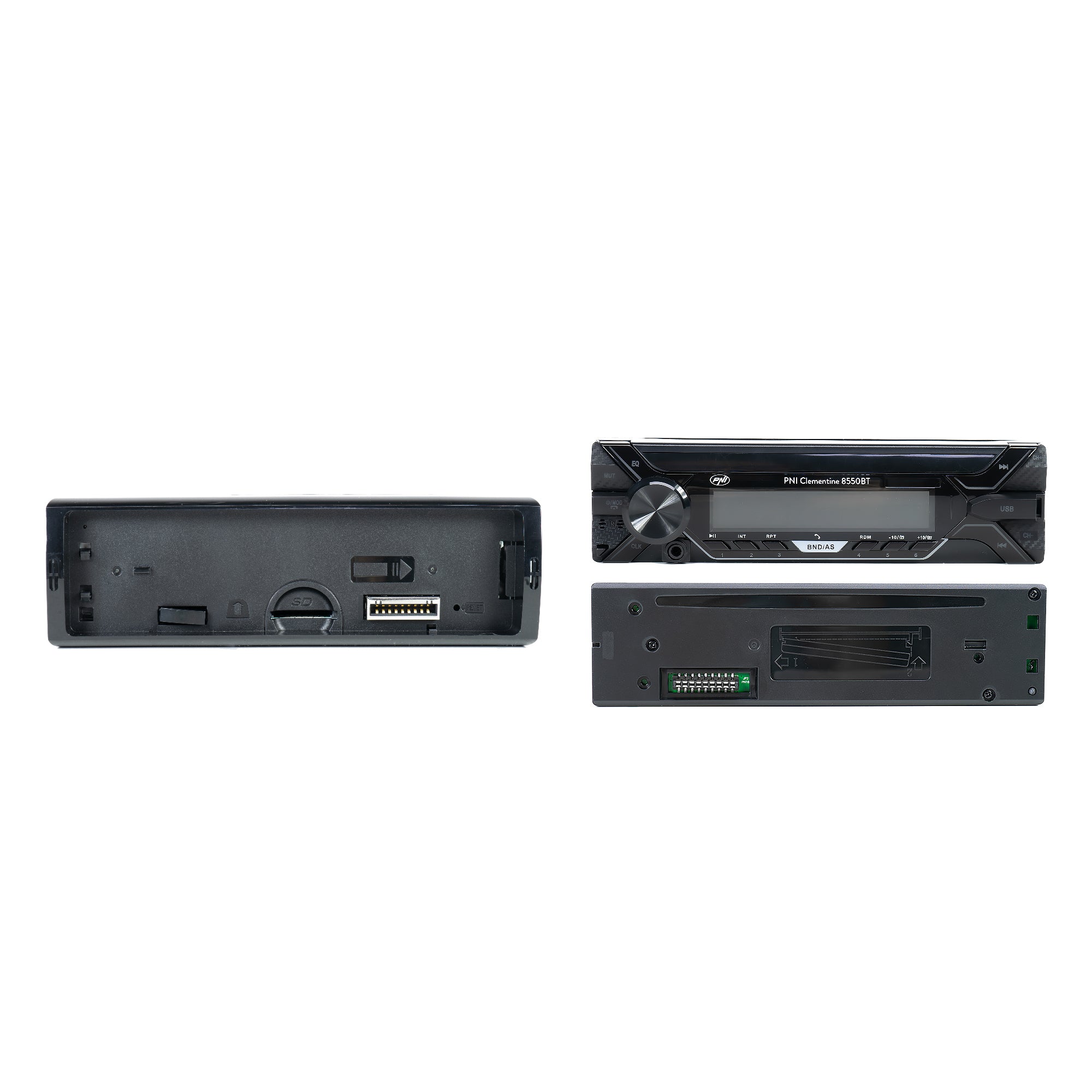 RADIO MP3 PLAYER AUTO PNI CLEMENTINE 8550BT, FATA DETASABILA, 4X45W, 12V, 1 DIN, CU SD, USB, AUX, RCA