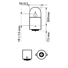 SET 2 BECURI AUXILIARE R5W BA15s 12V (blister) PHILIPS
