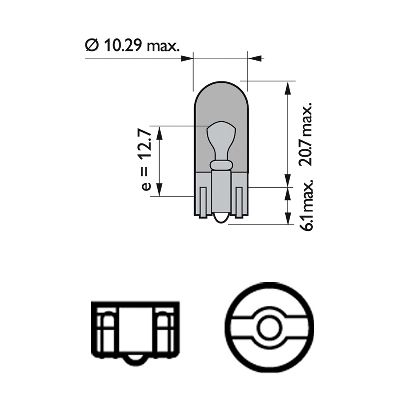 SET 2 BECURI FARA SOCLU WY5W 12V PHILIPS
