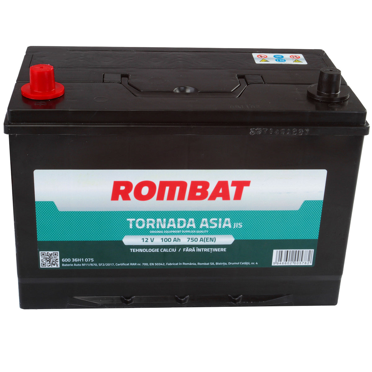 Acumulator Rombat Tornada Asia 100 Ah [Born? Invers?]