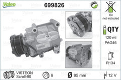Compresor clima FORD TRANSIT CONNECT P65 P70 P80 VALEO 699826