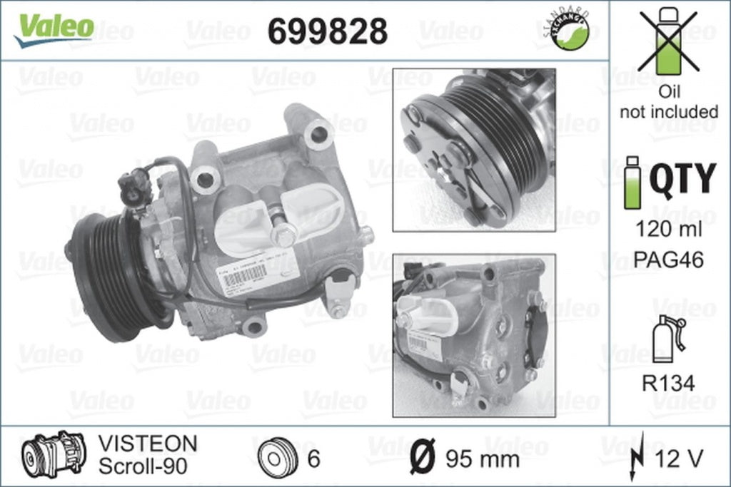 Compresor clima FORD TRANSIT platou sasiu VALEO 699828