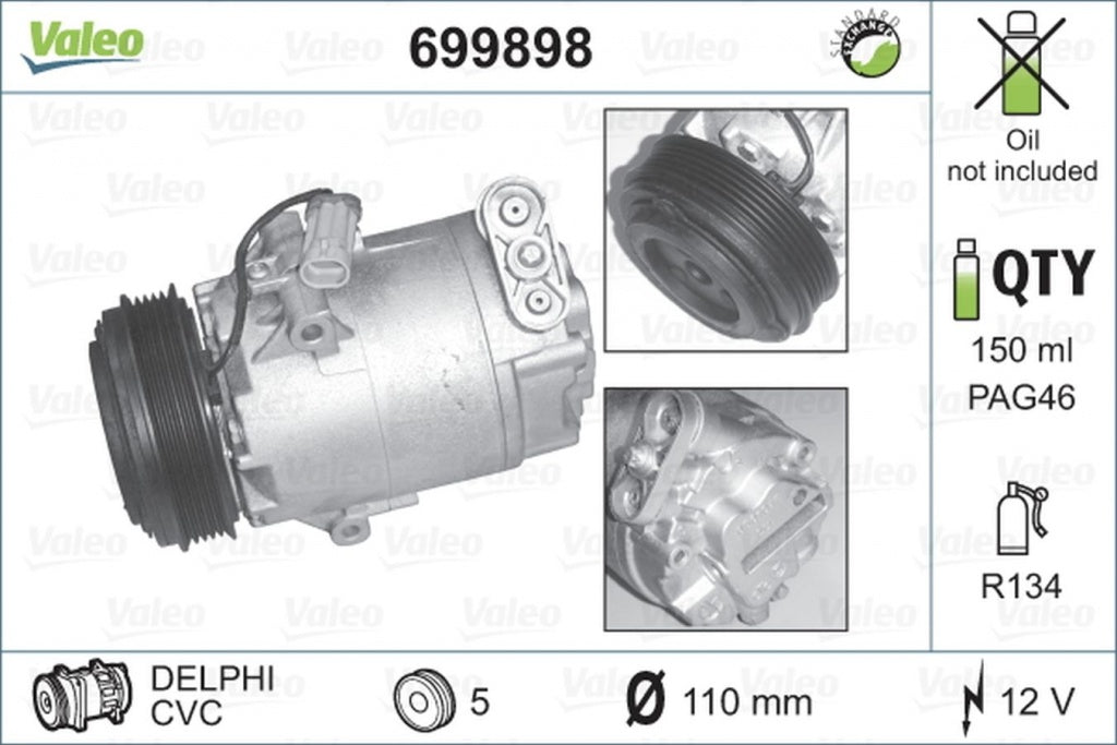 Compresor clima OPEL ASTRA G combi F35 VALEO 699898