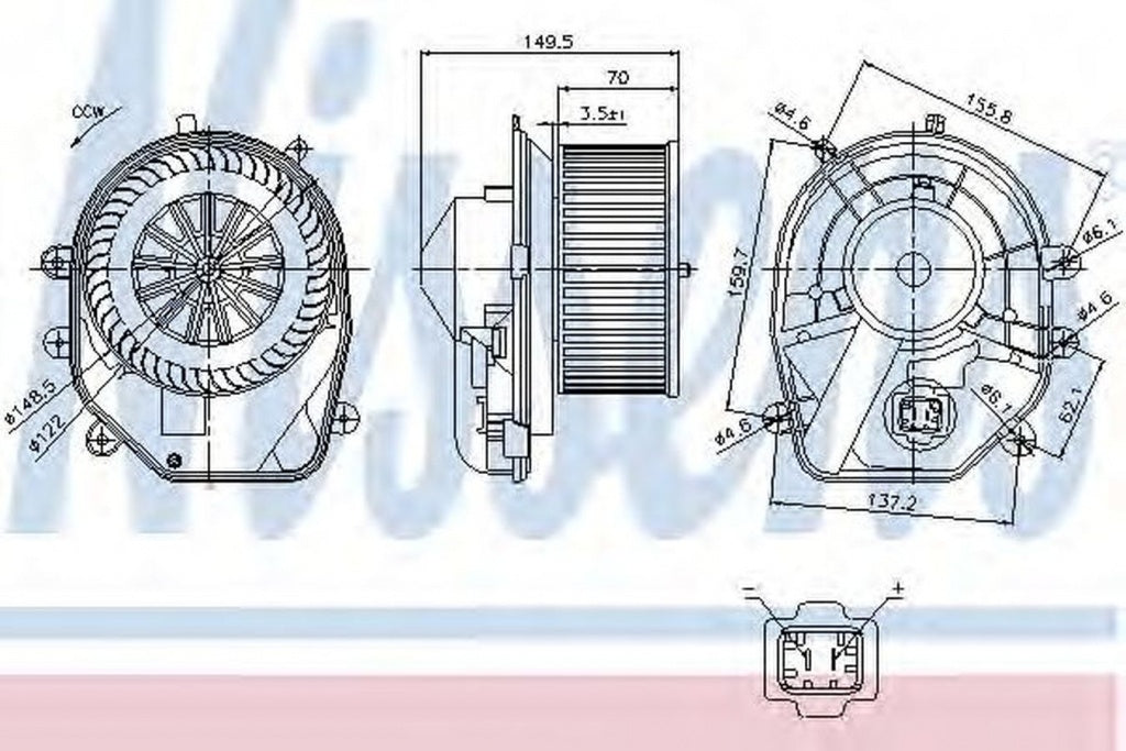 Ventilator habitaclu bord AUDI A4 8D2 B5 NISSENS 87030