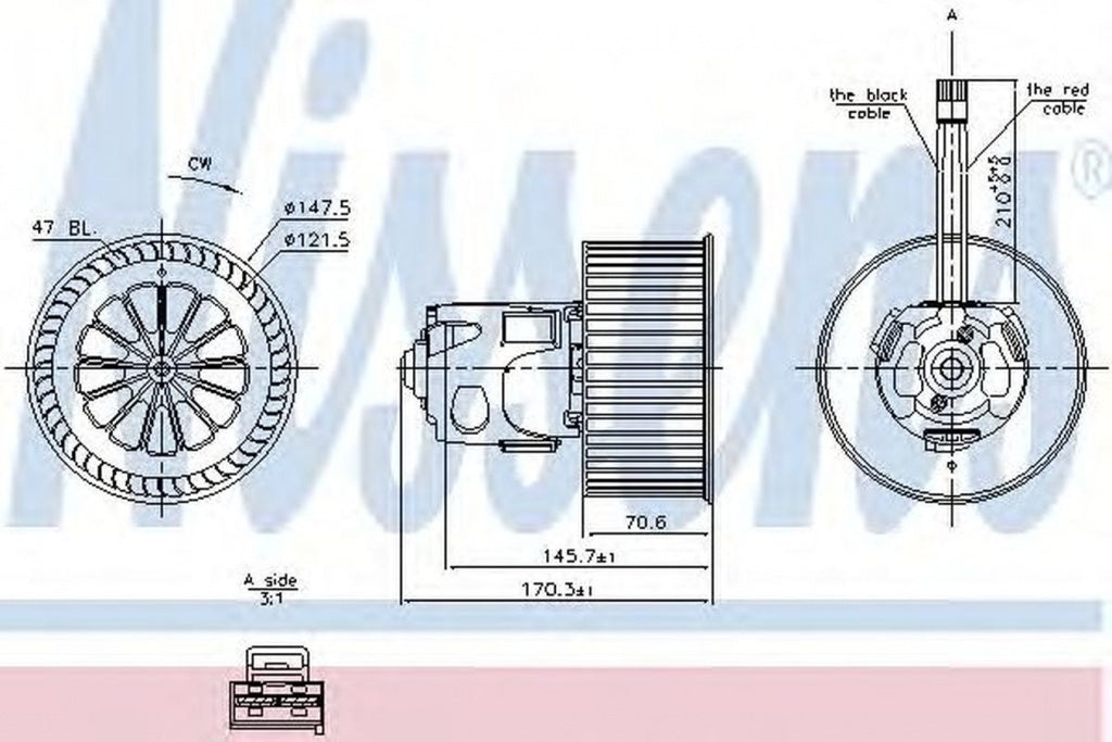 Ventilator habitaclu bord BMW 7 F01 F02 F03 F04 NISSENS 87242