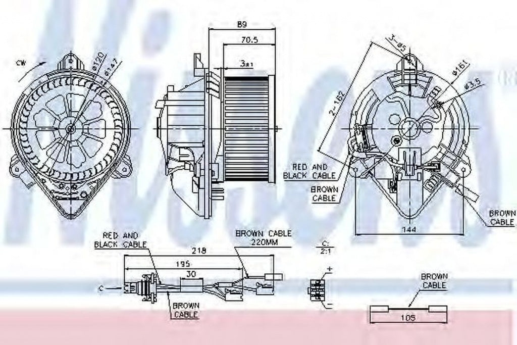 Ventilator habitaclu bord CITROEN XSARA Break N2 NISSENS 87042