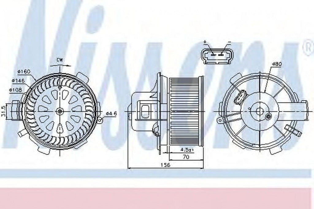 Ventilator habitaclu bord CITROEN XSARA PICASSO N68 NISSENS 87045