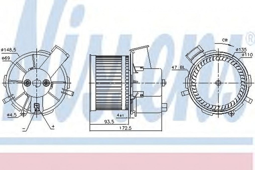 Ventilator habitaclu bord FORD KA RU8 NISSENS 87405
