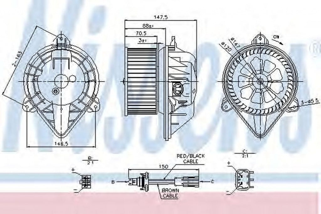 Ventilator habitaclu bord NISSAN INTERSTAR platou sasiu NISSENS 87024