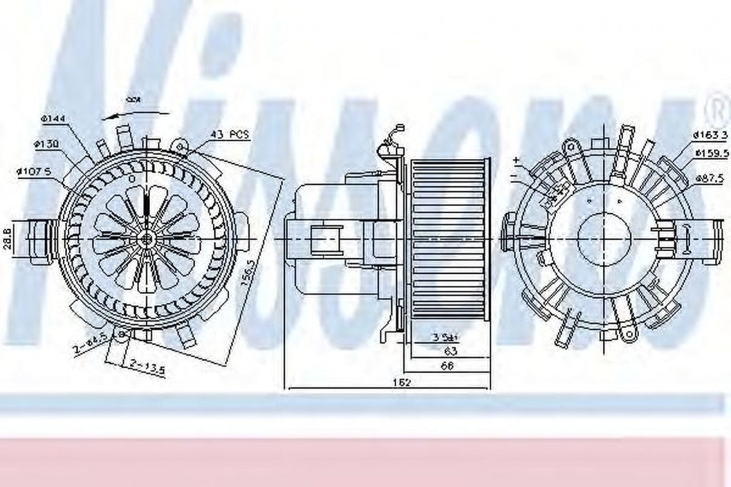 Ventilator habitaclu bord RENAULT MASTER II platou sasiu ED HD UD NISSENS 87180