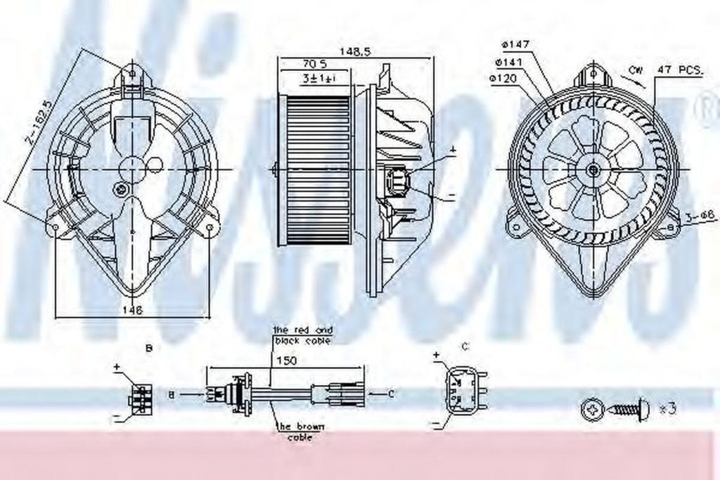 Ventilator habitaclu bord RENAULT MEGANE Scenic JA0 1 NISSENS 87183
