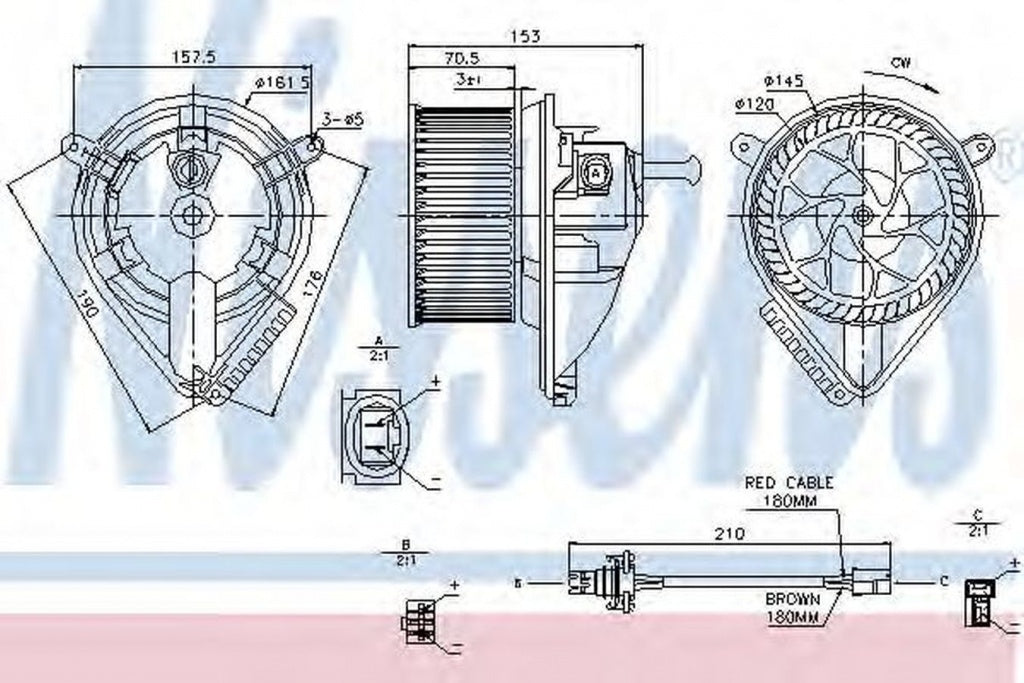 Ventilator habitaclu bord VW LT 28-46 II platou sasiu 2DC 2DF 2DG 2DL 2DM NISSENS 87039