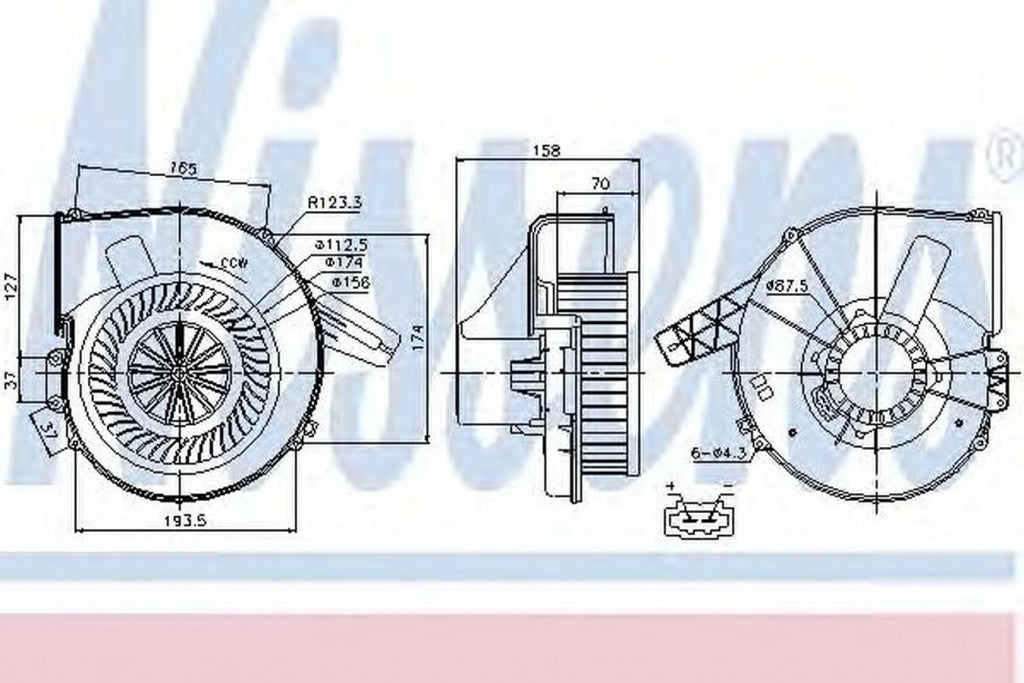 Ventilator habitaclu bord VW POLO 6R 6C NISSENS 87028