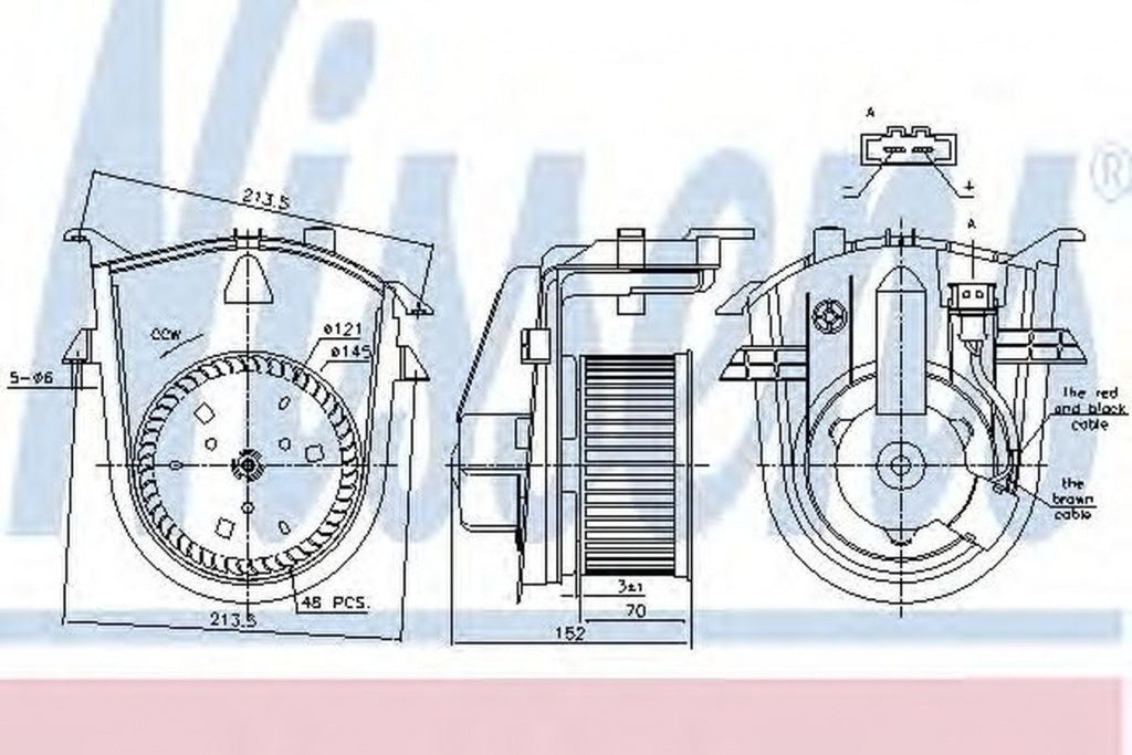 Ventilator habitaclu bord VW VENTO 1H2 NISSENS 87176